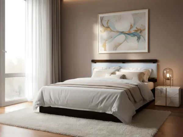 Crest Solid Wood Queen Size Double Bed